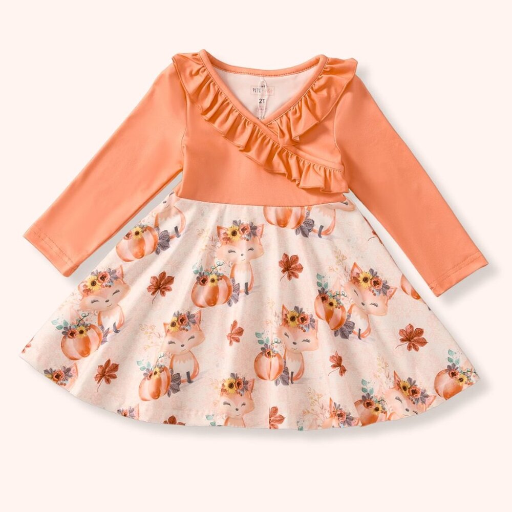 Pete& Lucy- Toddler Dress- Foxy Patch-  NWT, size 2T